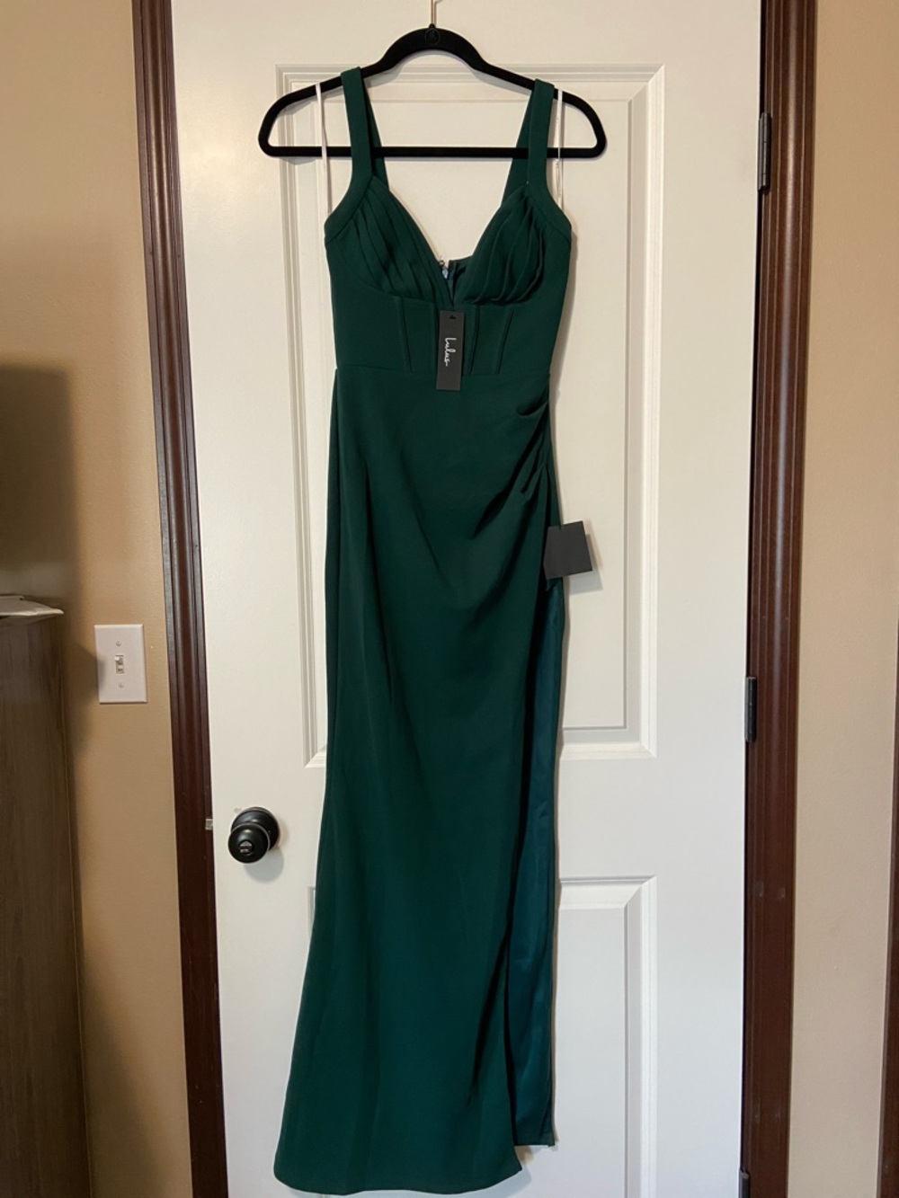 Lulu's Deep Emerald Green Maxi Dress with Sweetheart Bust